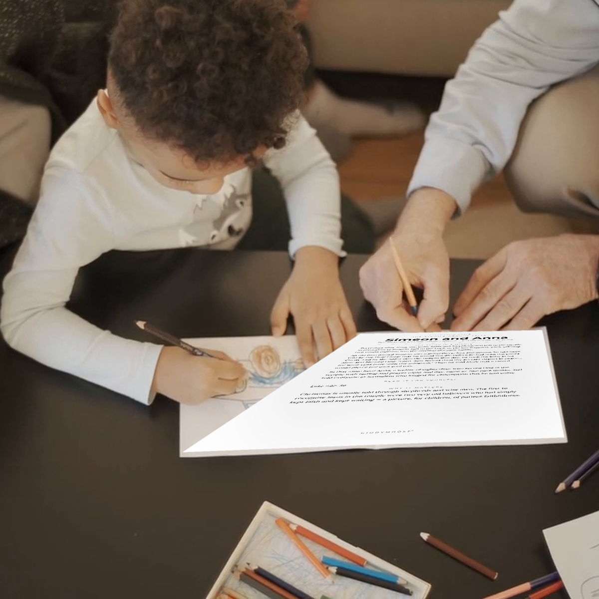 In use — a Sunday school class using the printable together