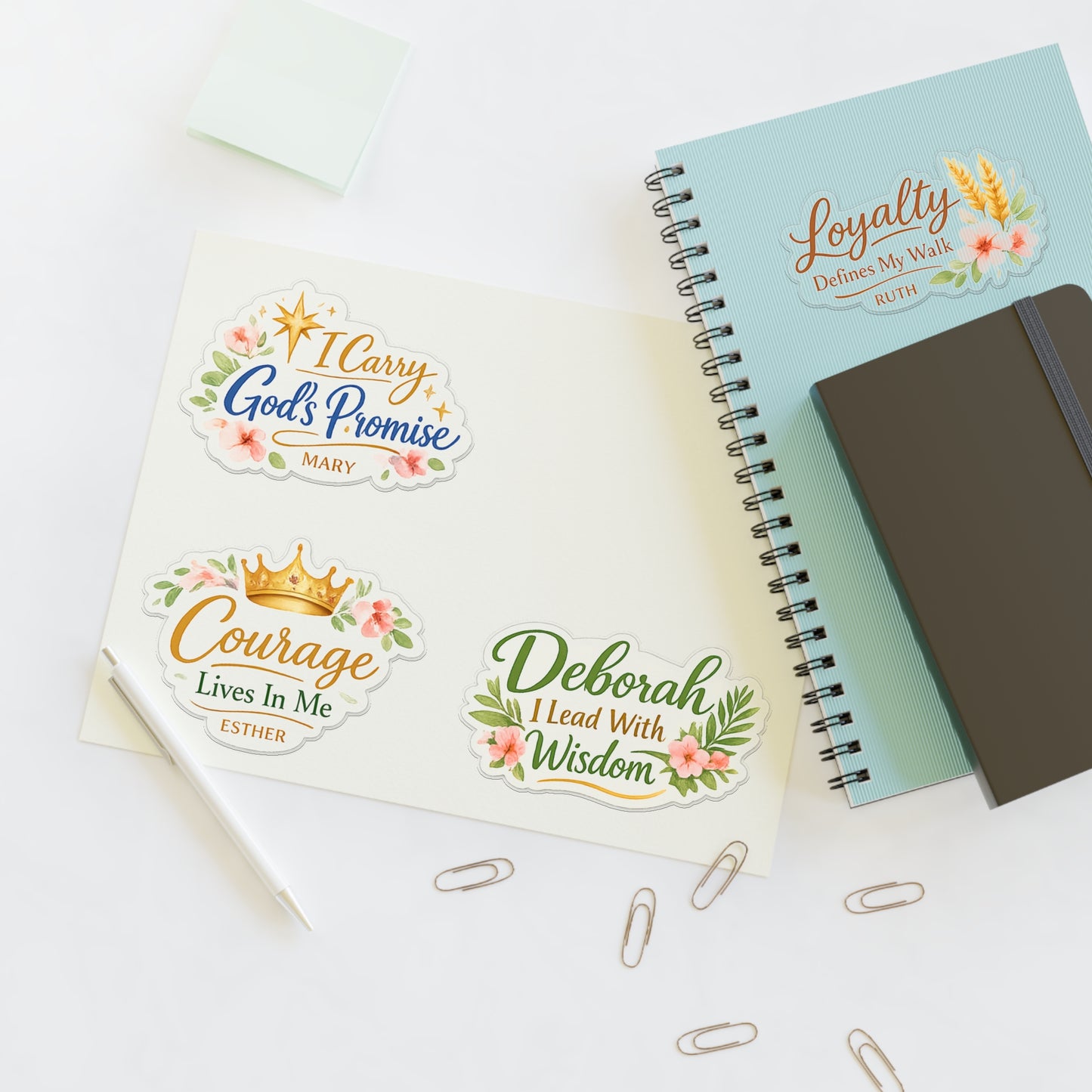Inspirational Faith Sticker Sheet — "With God All Things Are Possible"