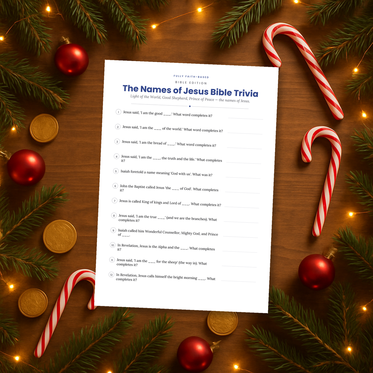 Names of Jesus Bible Trivia Printable — image 5