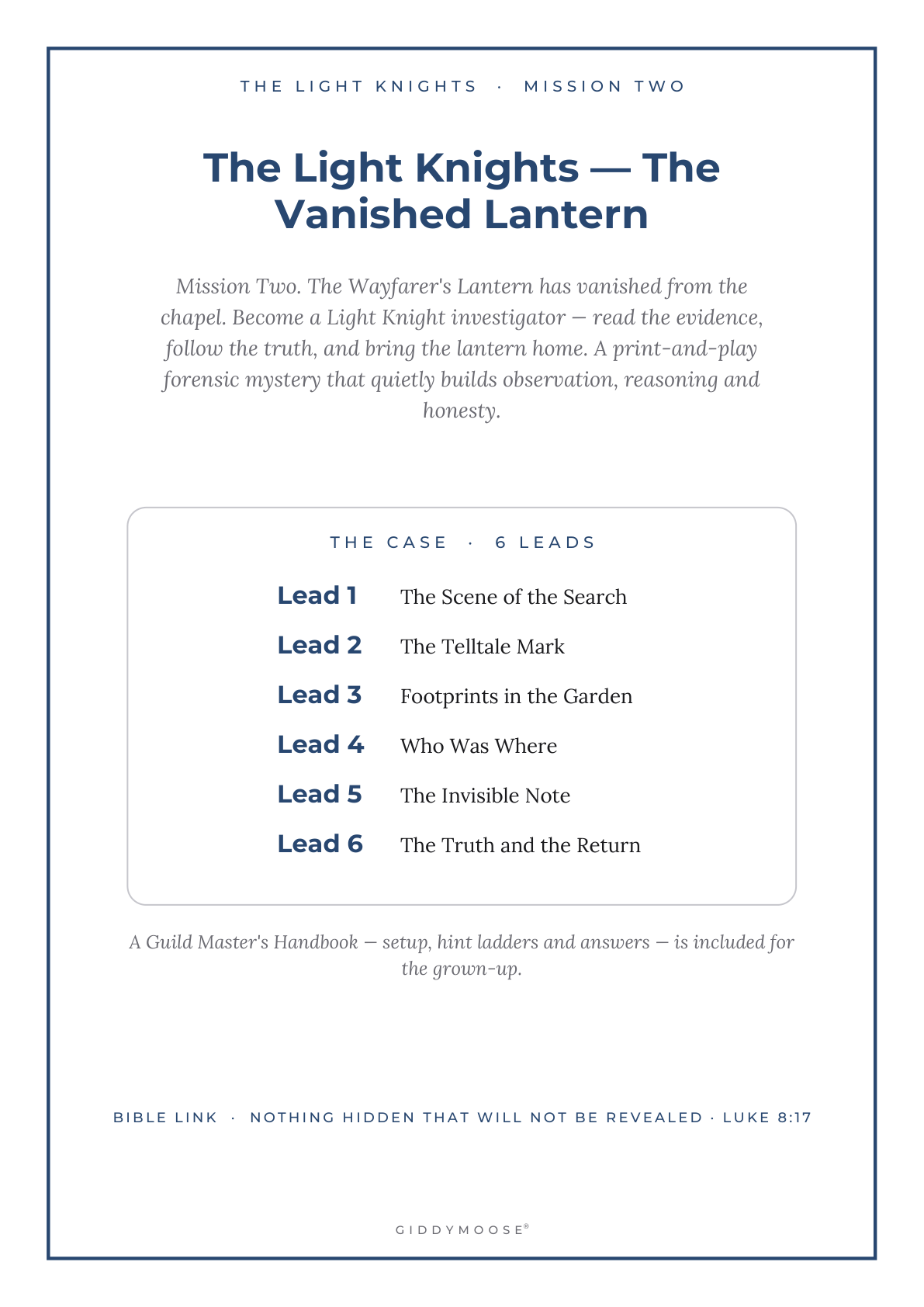 The Vanished Lantern — mission two quest sheet