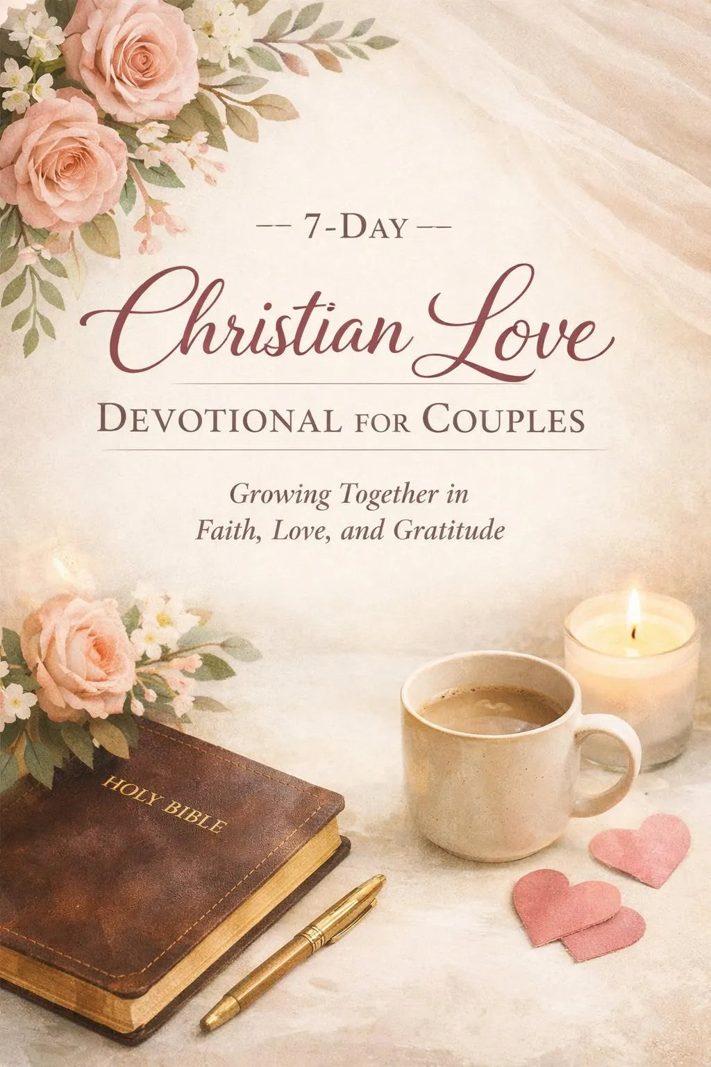 Christian Couples Devotional: 7-Day Gratitude & Prayer Journal editable PDF Download and printable