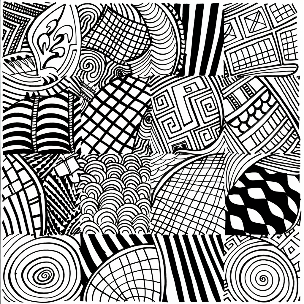 African patterns colouring book 1 - Adults