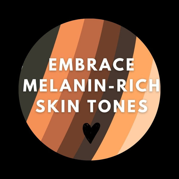Embrace Melanin-rich skin tones globe with a heart.