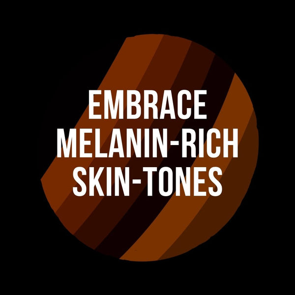 Embrace Melanin-rich skin tones globe with a heart. black background.