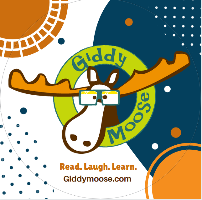 giddymoose logo - tagline for giddymoose books - read laugh learnl