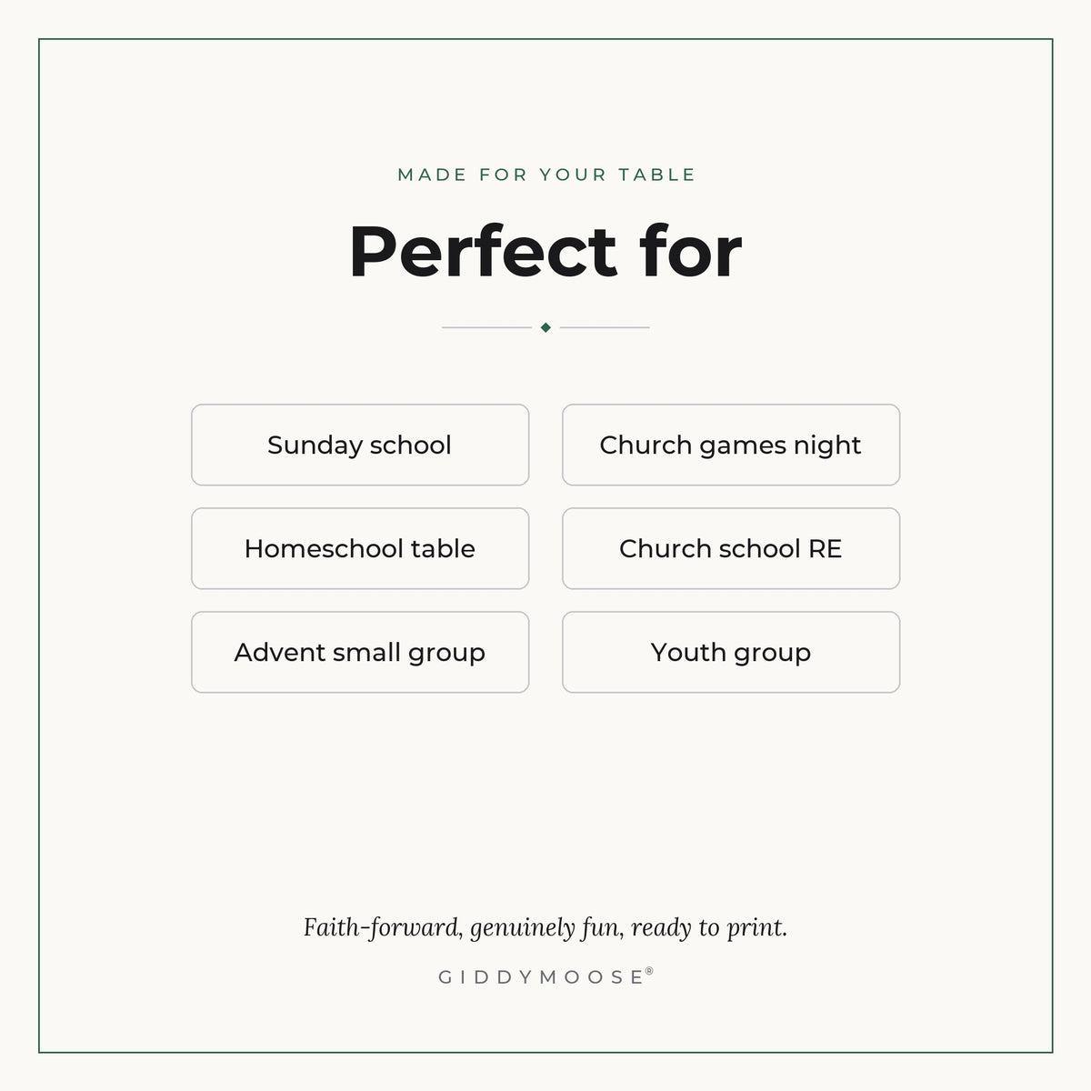 Perfect for Sunday school, church games night, homeschool, church school RE, Advent small group, youth group
