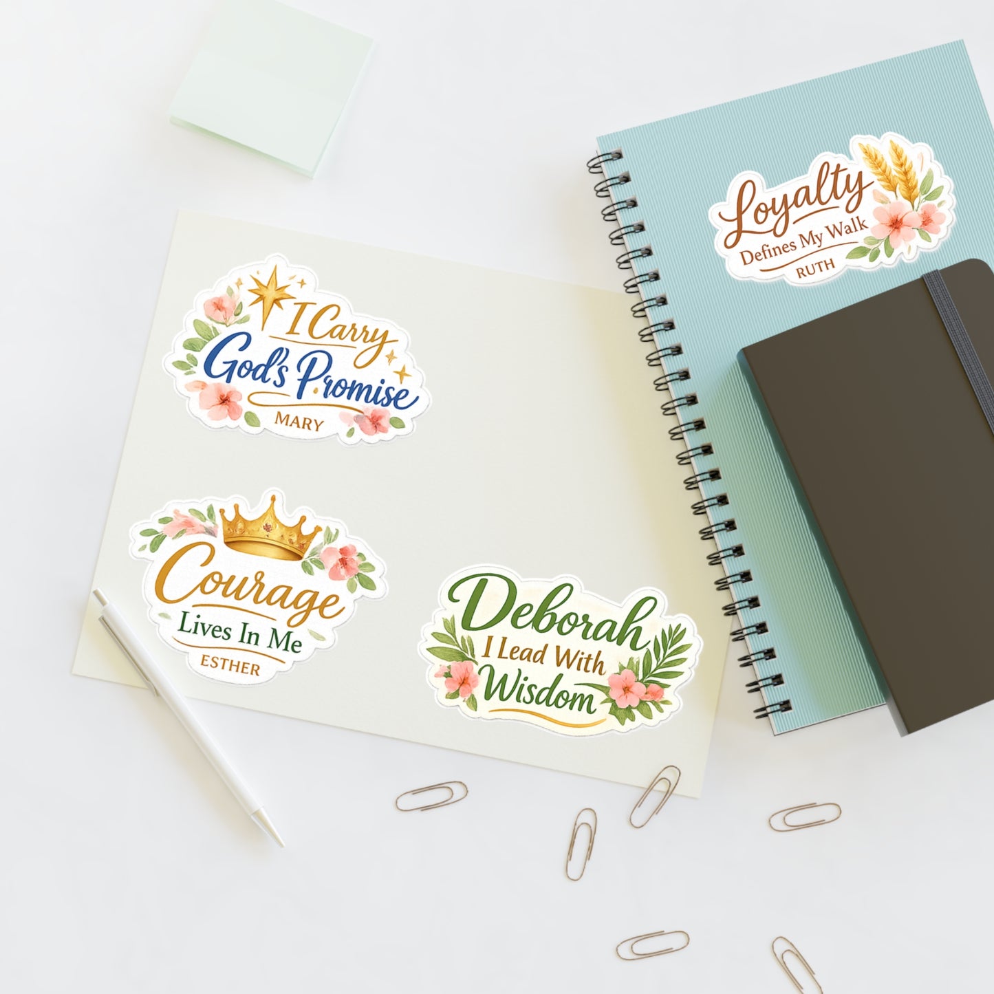 Inspirational Faith Sticker Sheet — "With God All Things Are Possible"