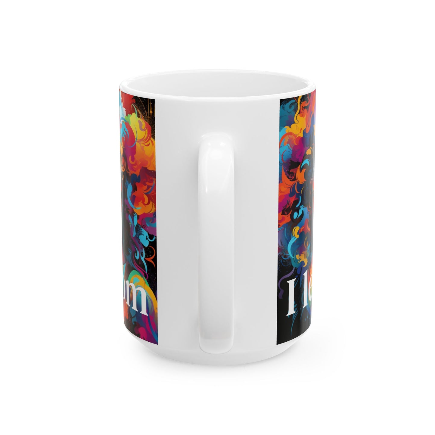 J Love ' I am woman'  - I lead with Wisdom Large Ceramic Mug
