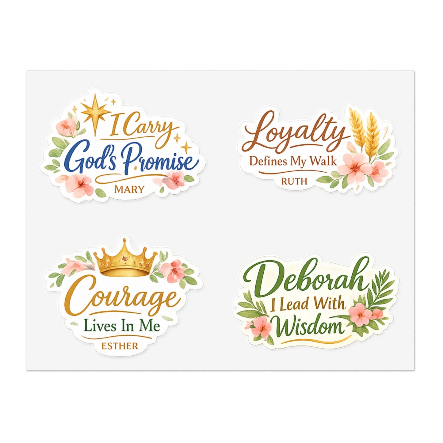 Inspirational Faith Sticker Sheet — "With God All Things Are Possible"