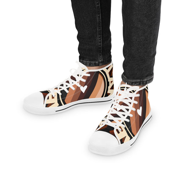 Embrace Melanin Stylish Men's High Top Sneakers - Trendy Casual Footwear