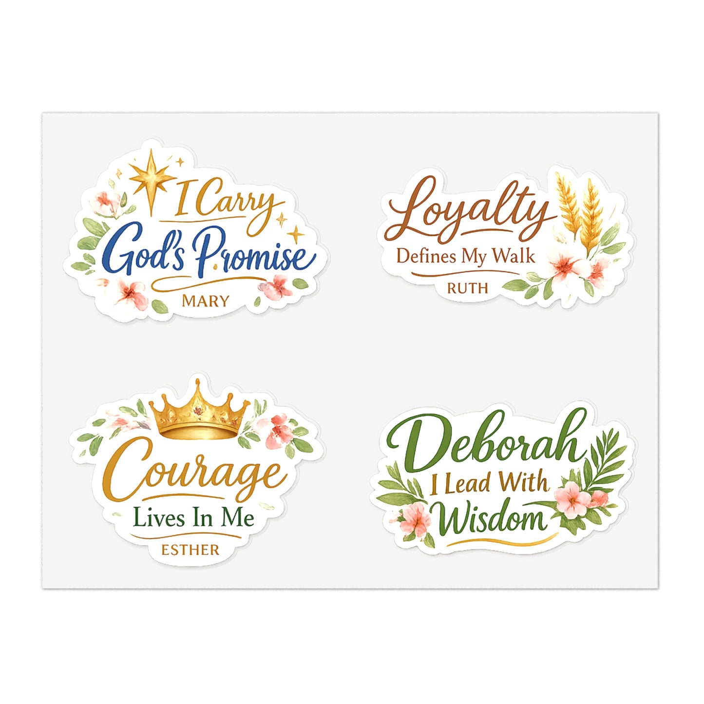 Inspirational Faith Sticker Sheet — "With God All Things Are Possible"