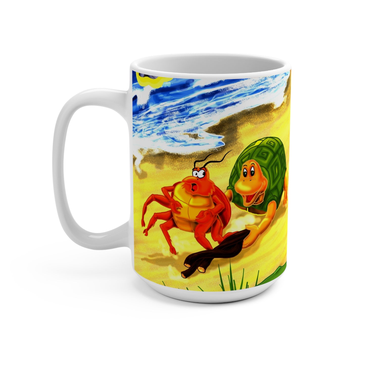 Cute Cartoon Turtle Large Mug - Perfect for Nature Lovers and Kids