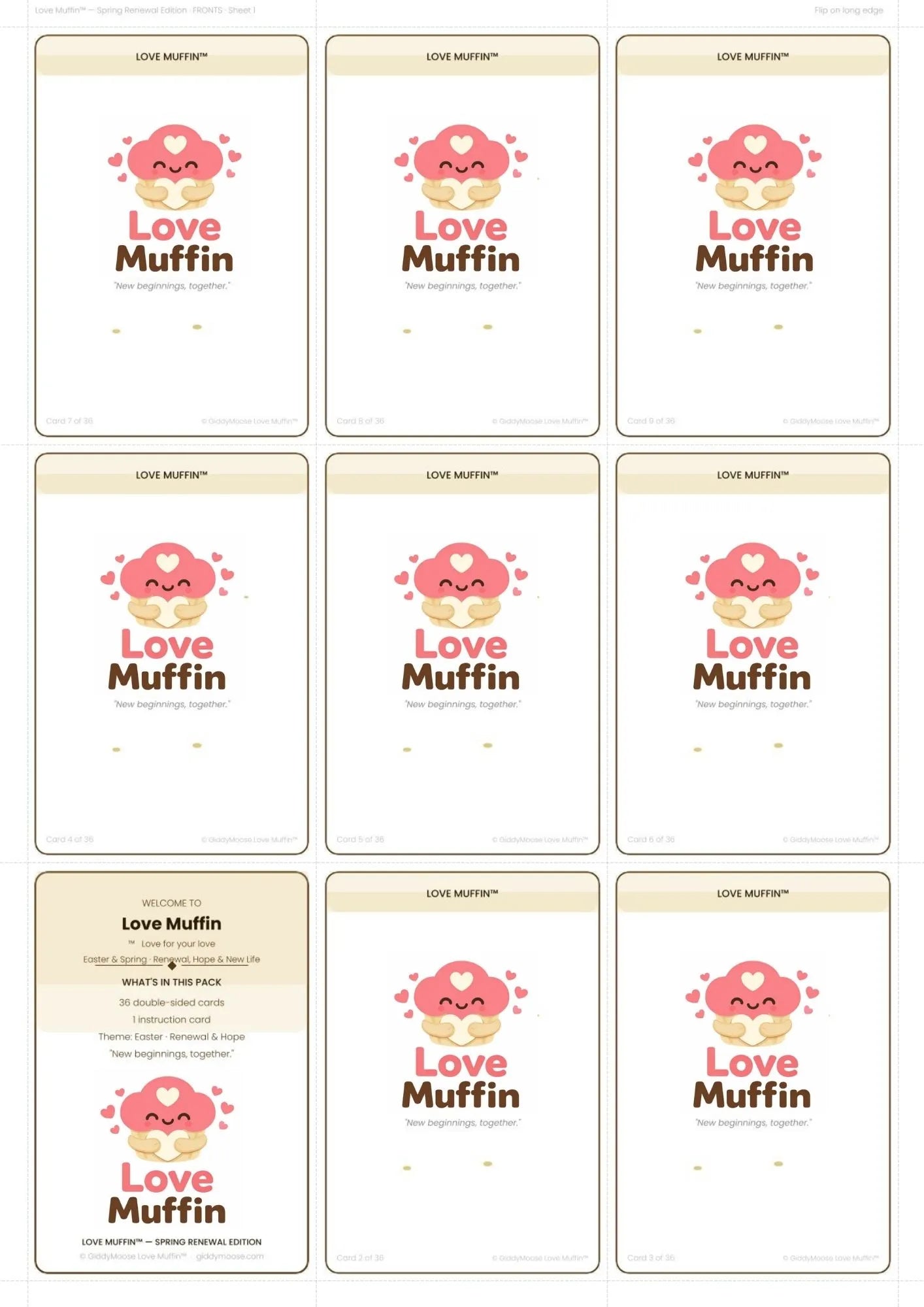 Easter Couples Cards Printable | 36 Spring Renewal Cards | Christian Couples Gift | Love Muffin UK