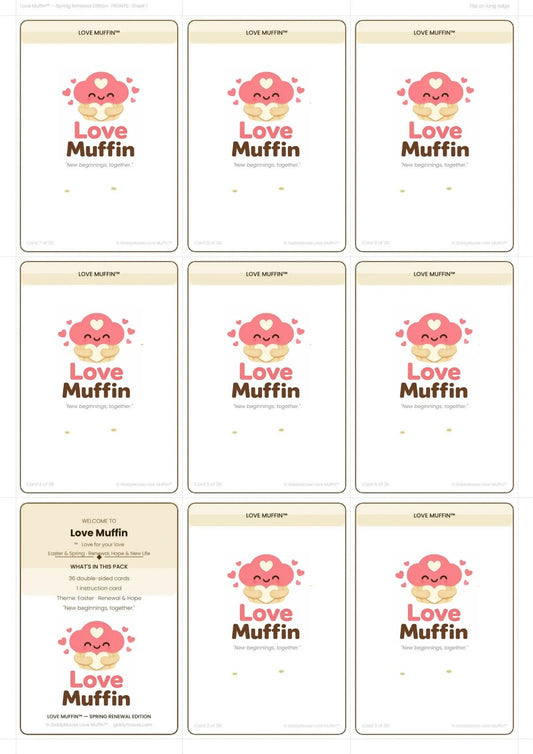 Easter Couples Cards Printable | 36 Spring Renewal Cards | Christian Couples Gift | Love Muffin UK