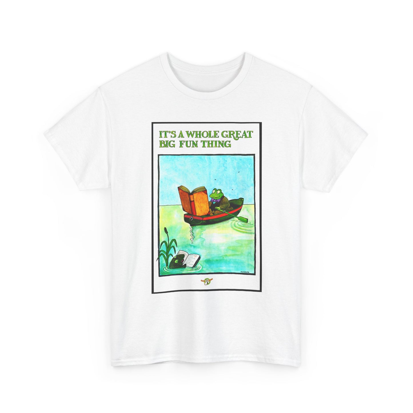 Reading frog - Unisex Heavy Cotton Tee - "It's a Whole Great Big Fun Thing"