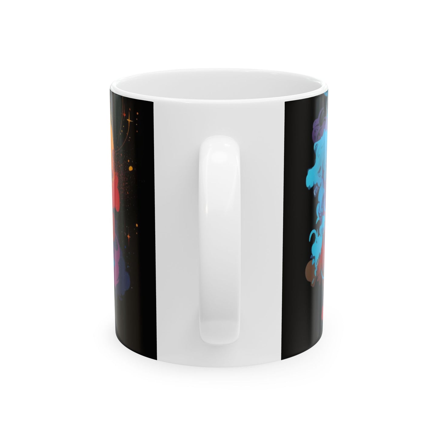 J Love 'I am woman' Colorful Afrocentric Large Ceramic Mug | Vibrant Art for Coffee Lovers