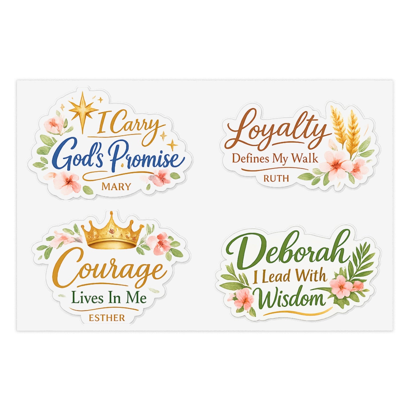 Inspirational Faith Sticker Sheet — "With God All Things Are Possible"