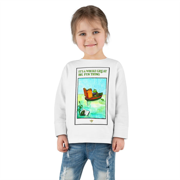 Toddler Long Sleeve Tee - Reading Frog Fun Thing Giddy Readers Tee