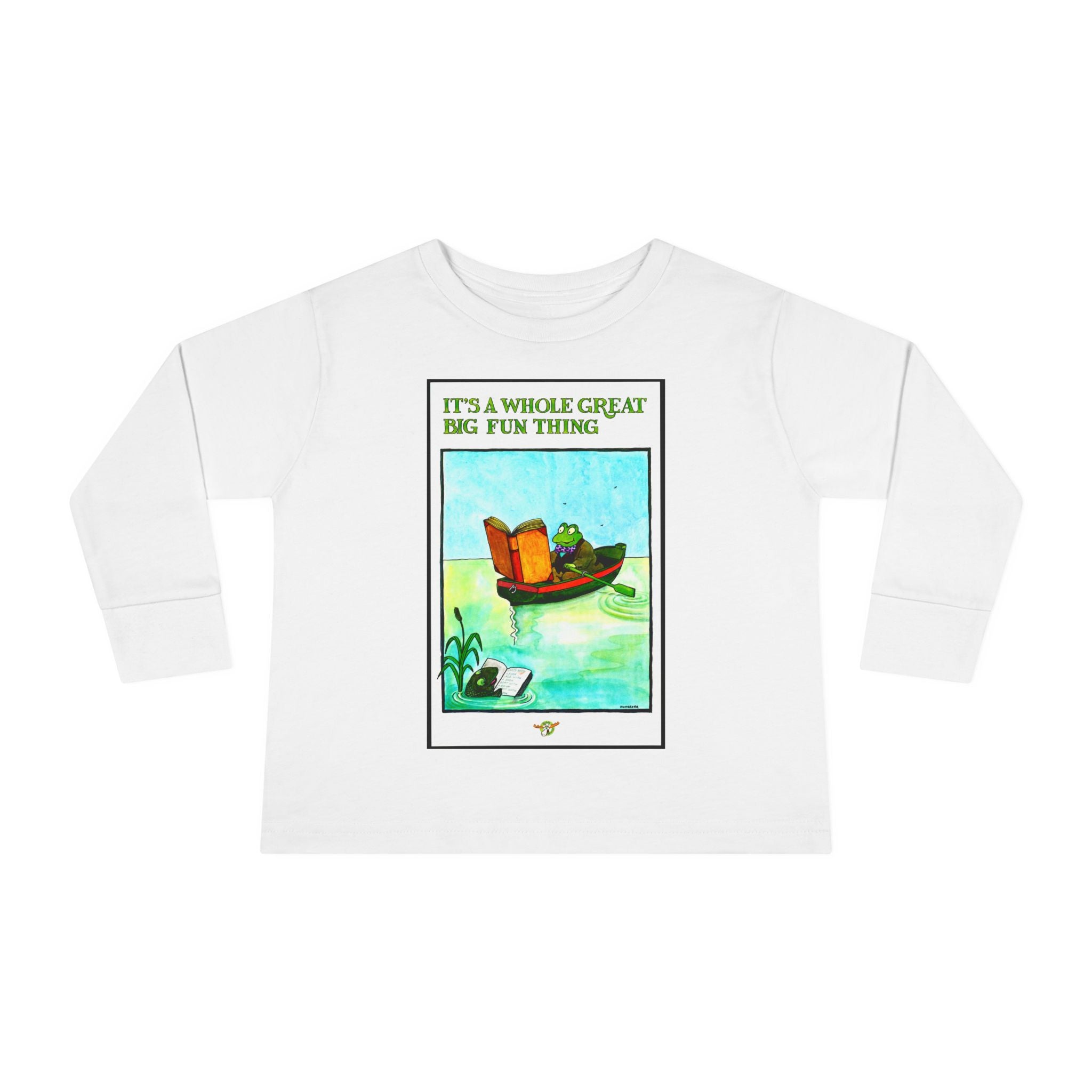 Toddler Long Sleeve Tee - Reading Frog Fun Thing Giddy Readers Tee