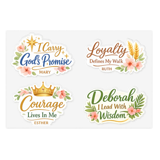 Inspirational Faith Sticker Sheet — "With God All Things Are Possible"