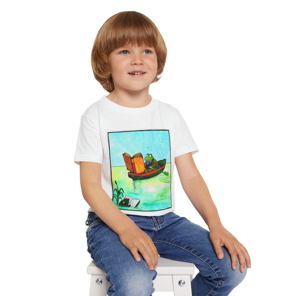 Reading Frog Toddler T-Shirt – Cute Kids Tee for Giddymoose readers