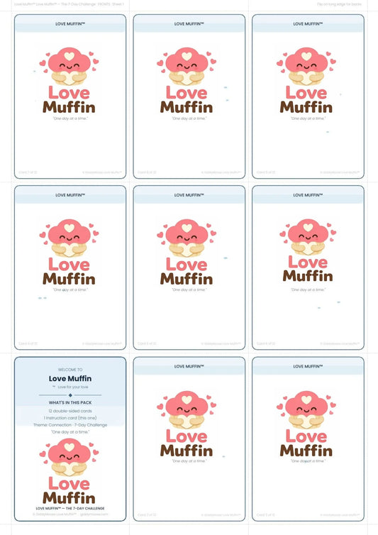 Love Muffin™ 7-Day Love Challenge | Couples Card Game | Date Night Gift | Instant Download