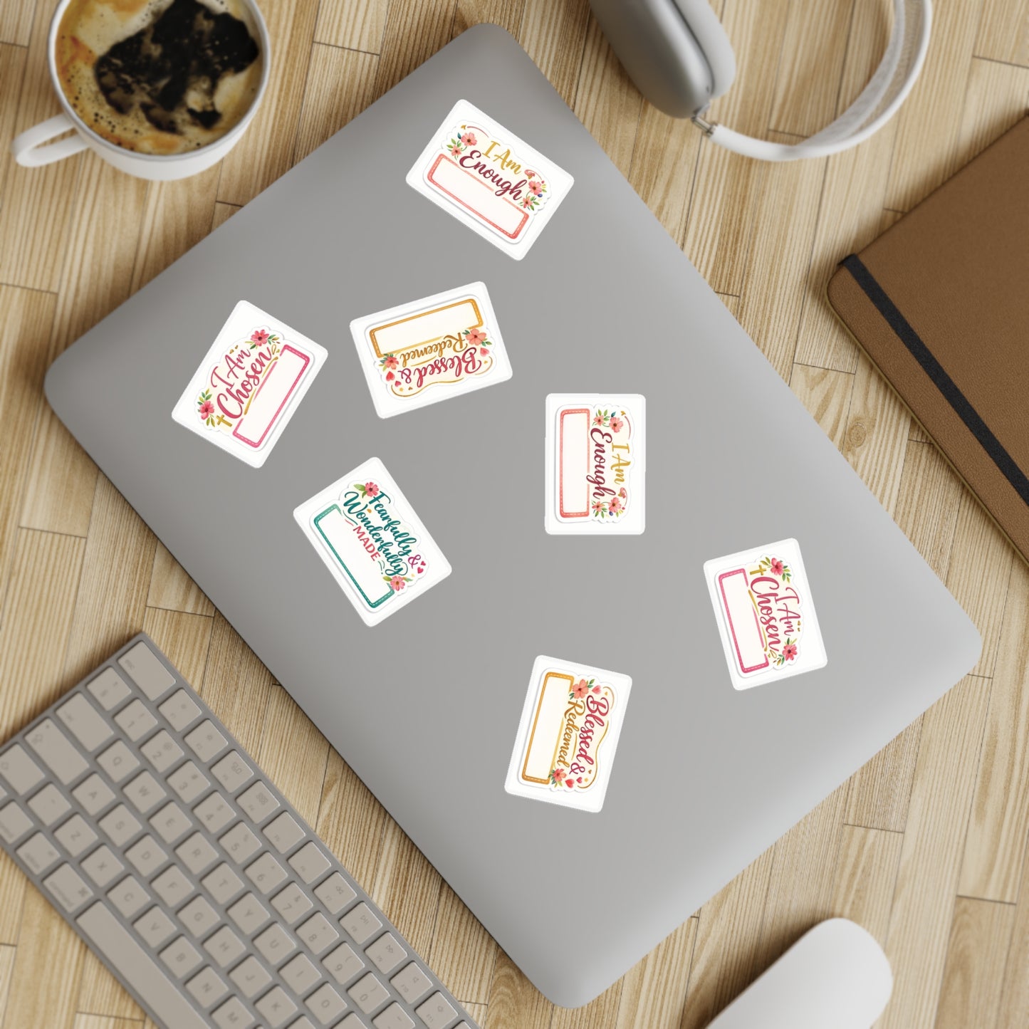20 Christian Affirmation name labels - Premium sticker sheet bundle — Christian Encouragement Name Labels (I Am Chosen, Blessed & Redeemed, Fearfully & Wonderfully Made, [...]