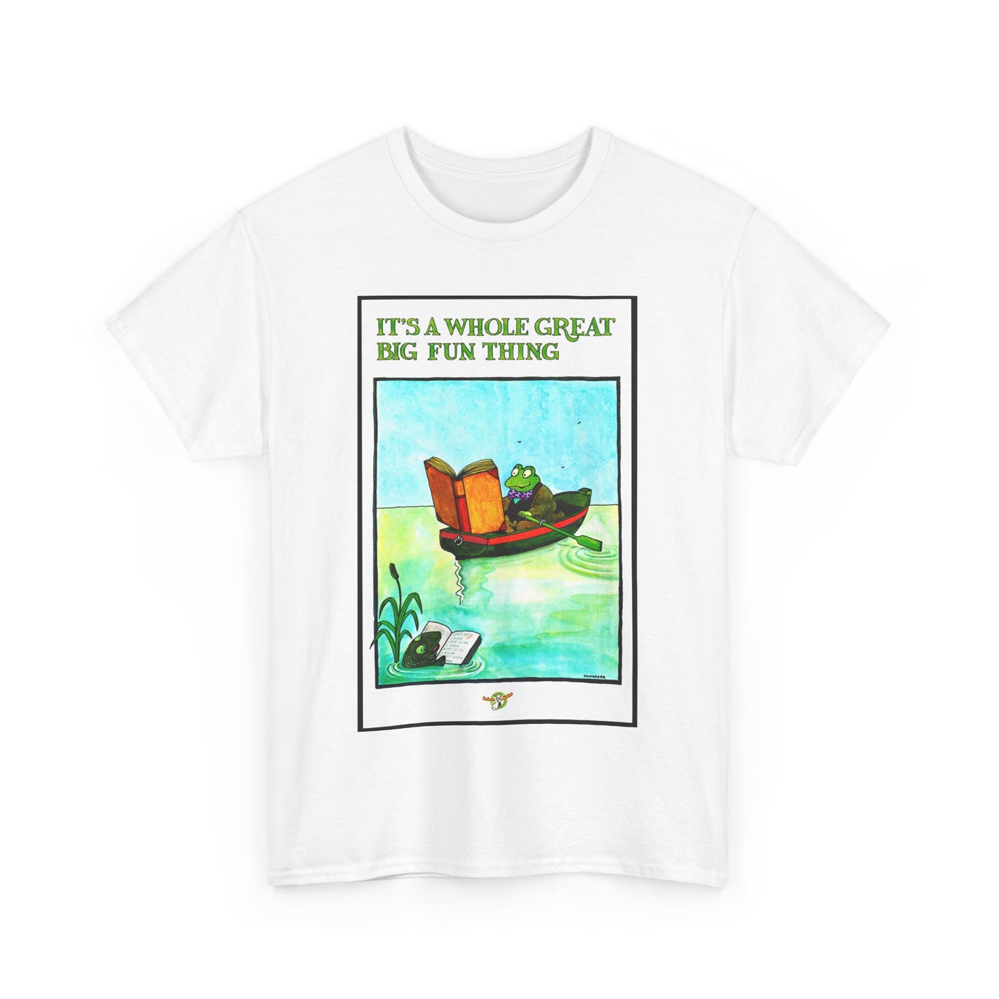 Reading frog - Unisex Heavy Cotton Tee - "It's a Whole Great Big Fun Thing"