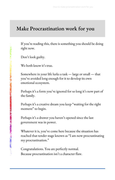 How to make procrastination work for you -The Intentional Action Guide