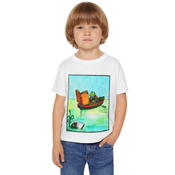 Reading Frog Toddler T-Shirt – Cute Kids Tee for Giddymoose readers