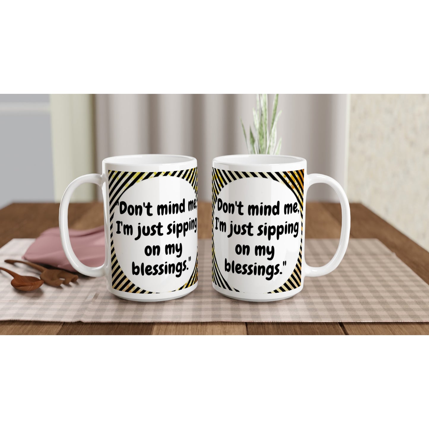 Sipping on Blessings Large Ceramic Mug | Count Every One | SIIB