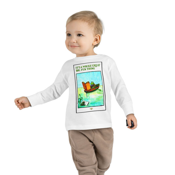 Toddler Long Sleeve Tee - Reading Frog Fun Thing Giddy Readers Tee