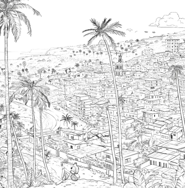 African landscapes challenge colouring book 4 - Adults