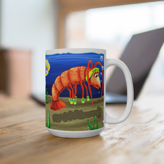 The Longest Yawn Mug - Large mug -Simpson the sporty shrimp