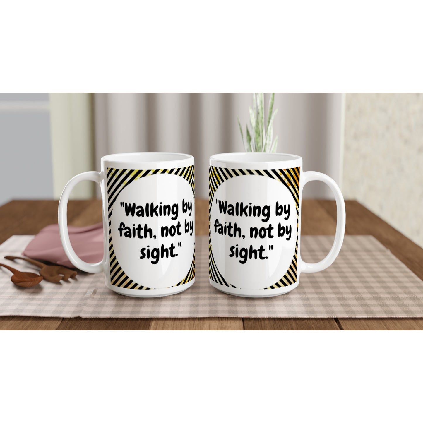Faith Not Sight Large Ceramic Mug | Walk Bold, Trust Deep | SIIB