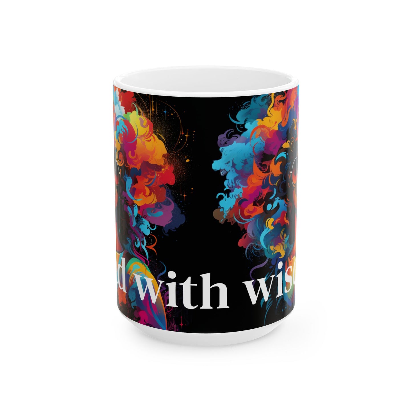 J Love ' I am woman'  - I lead with Wisdom Large Ceramic Mug