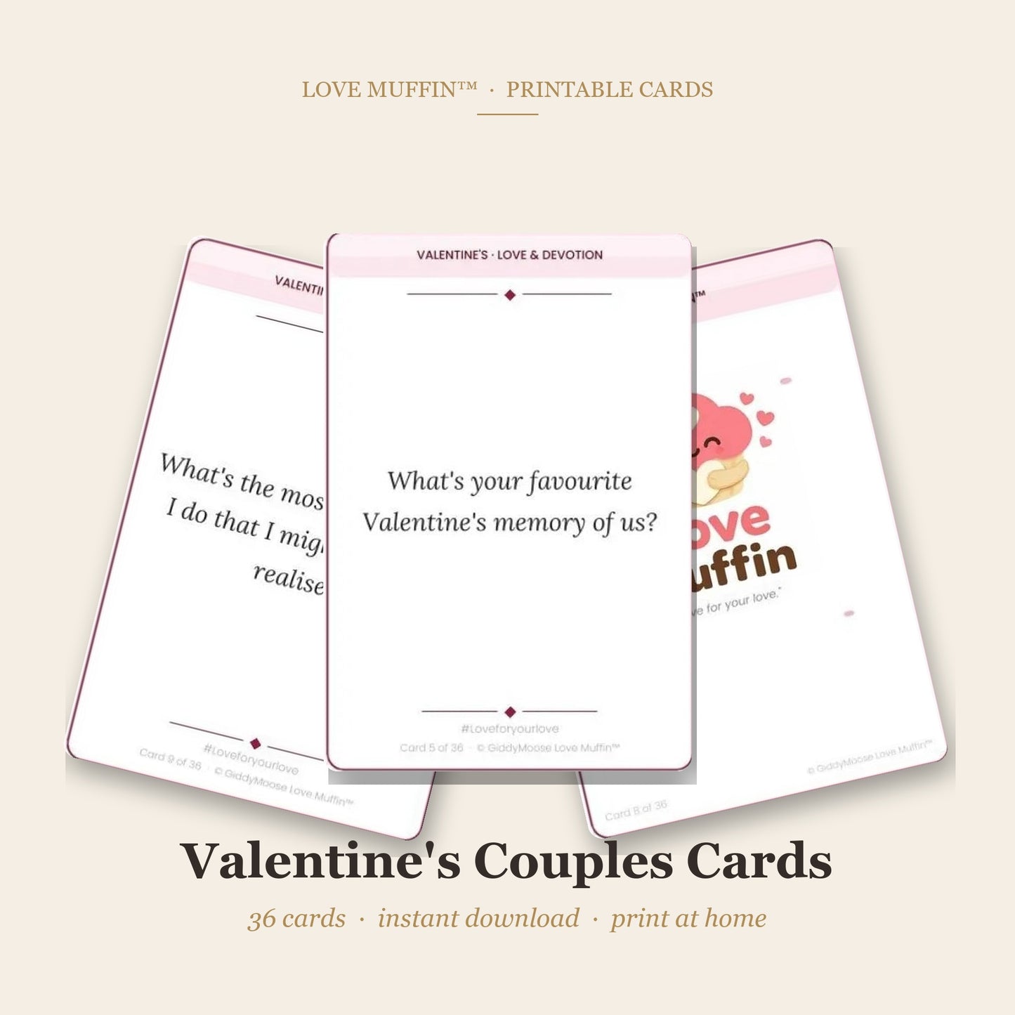 Valentine's Couples Cards Printable