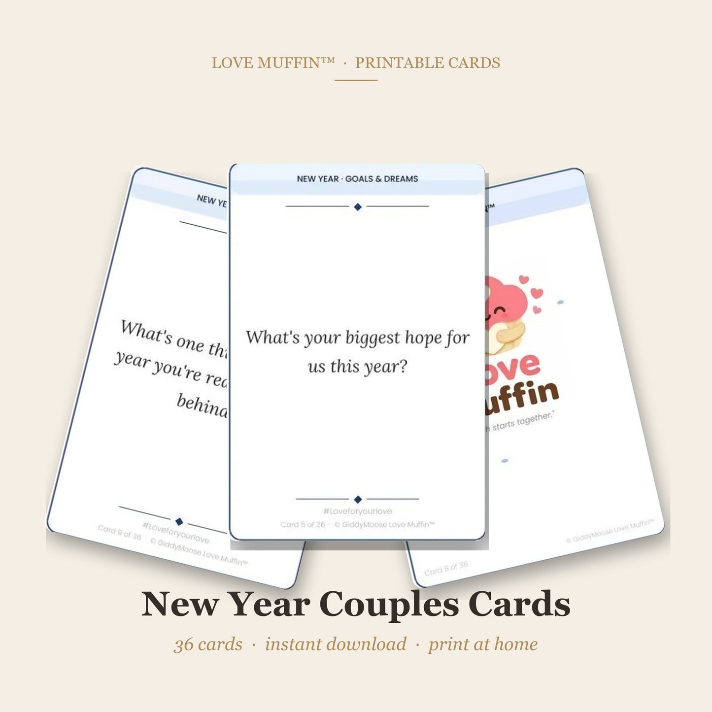 New Year Couples Cards Printable