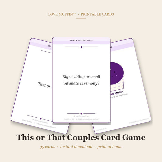 This or That Couples Card Game Printable