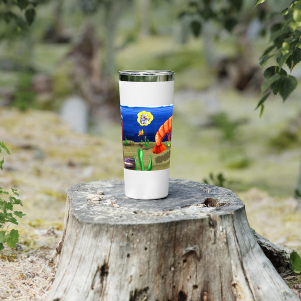 The Longest Yawn - 22oz Insulated Travel Mug with Simpson the sporty shrimp