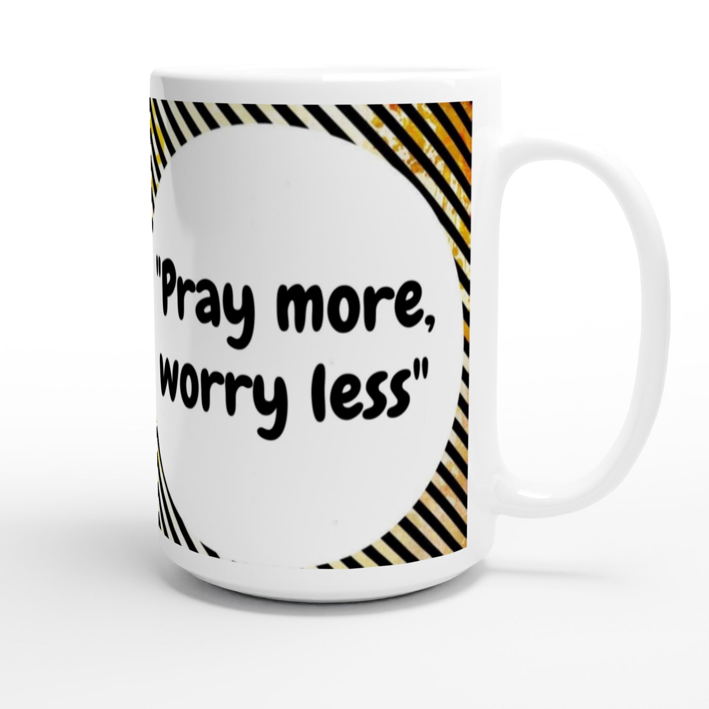 Pray More Worry Less Large Ceramic Mug | Less Anxiety, More Faith | SIIB