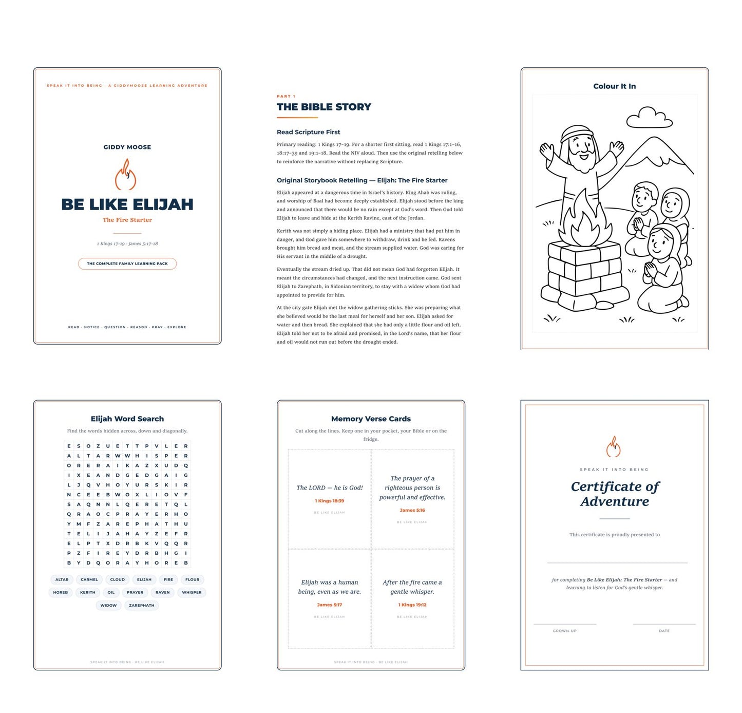 Be Like Elijah: The Fire Starter — Sunday School & Homeschool Bible Lesson Pack for Kids (Printable, Instant Download)