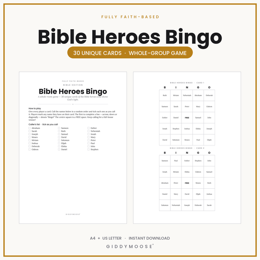 Bible Heroes Bingo Printable