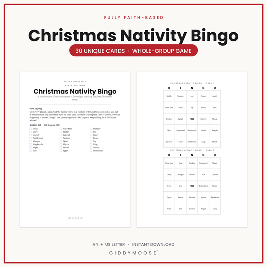Christmas Nativity Bingo Printable