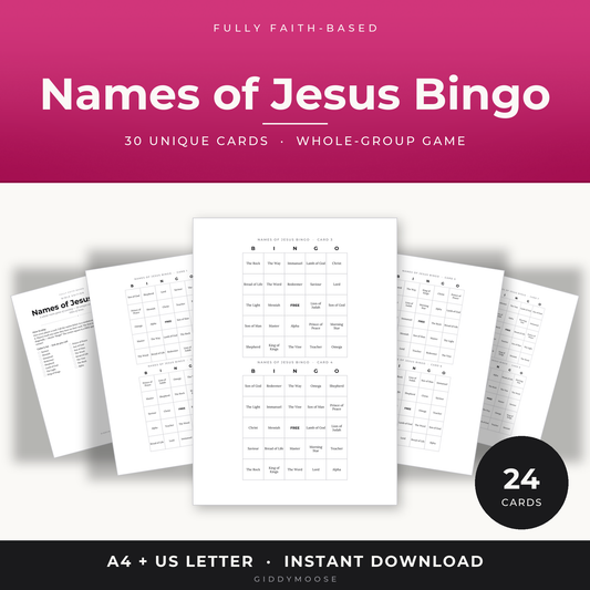Names of Jesus Bingo Printable