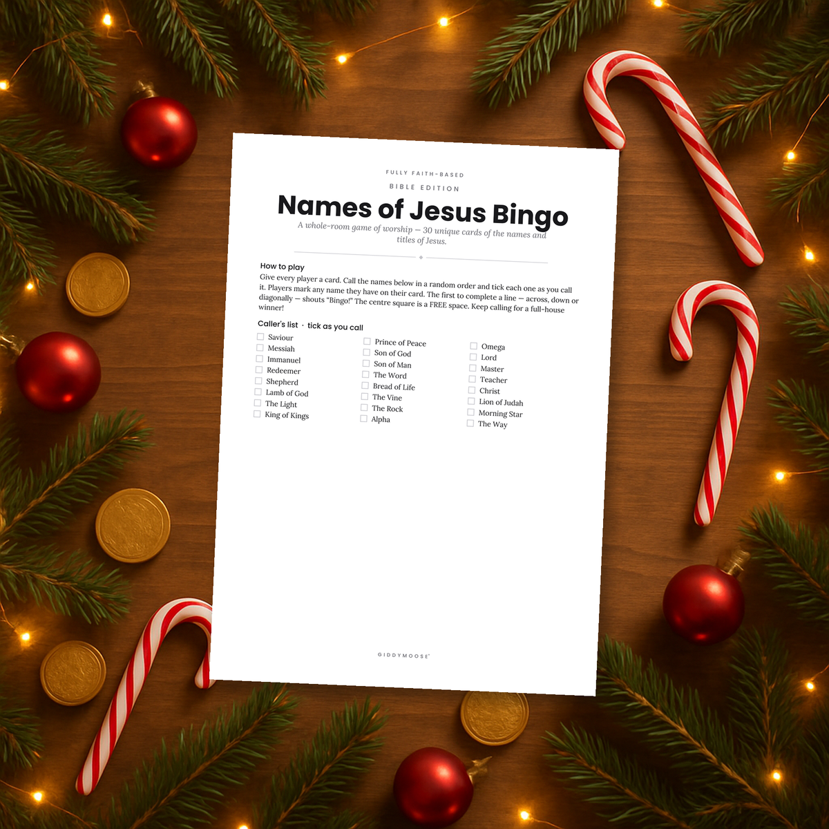 Names of Jesus Bingo Printable — image 5