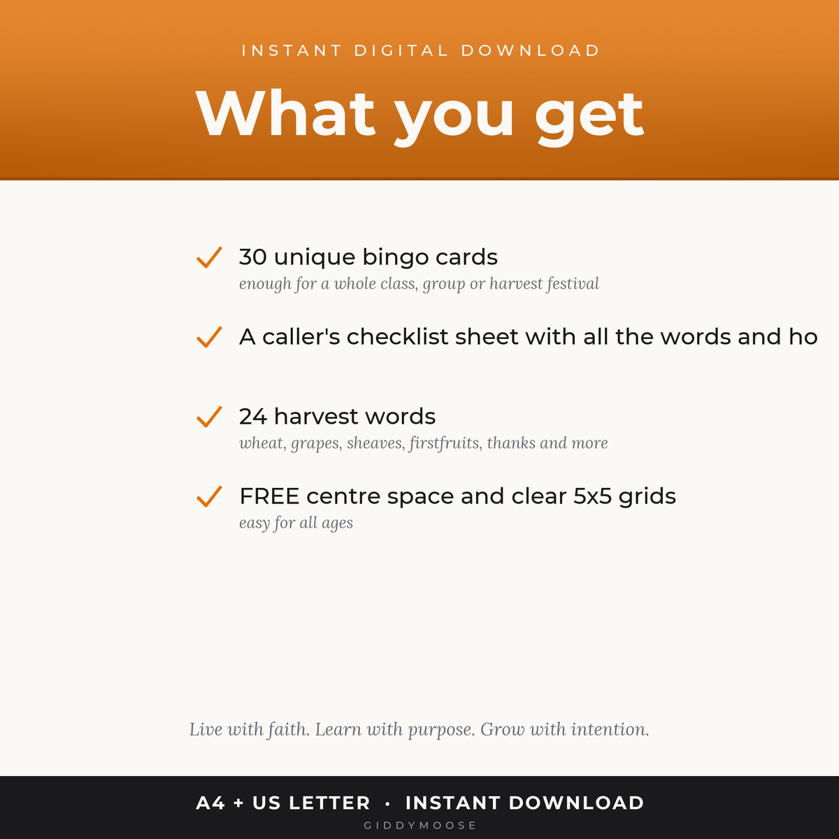 Harvest Bingo Printable — image 2