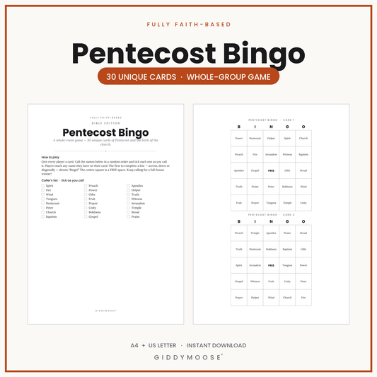 Pentecost Bingo Printable