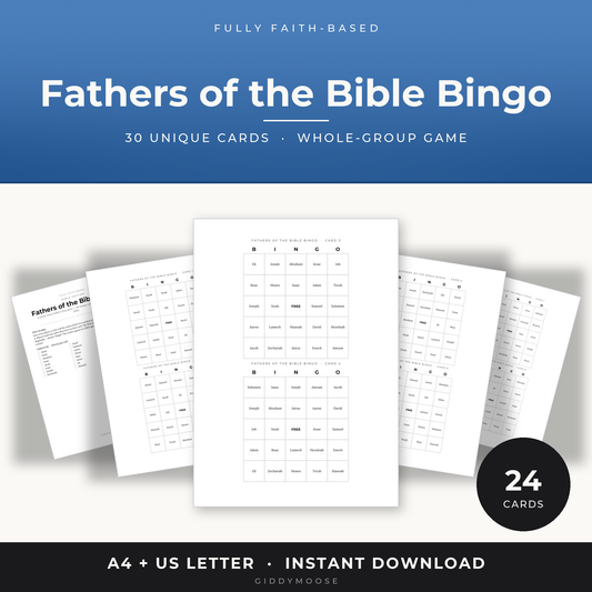 Fathers of the Bible Bingo Printable