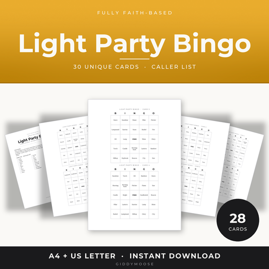Light Party Bingo Printable